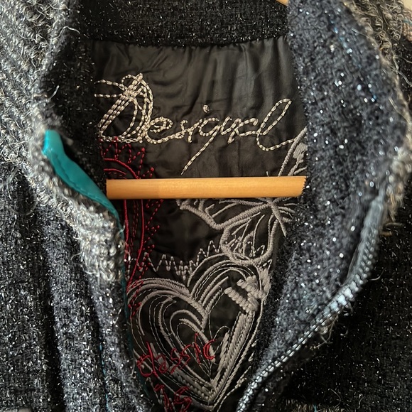 Desigual Metallic Wool Coat - Picture 3 of 8